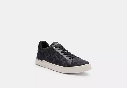 Men's Coach Clip Low-Top Skateboard Black Denim Sneakers