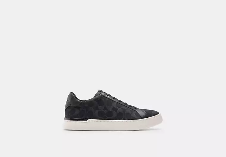 Men's Coach Clip Low-Top Skateboard Black Denim Sneakers