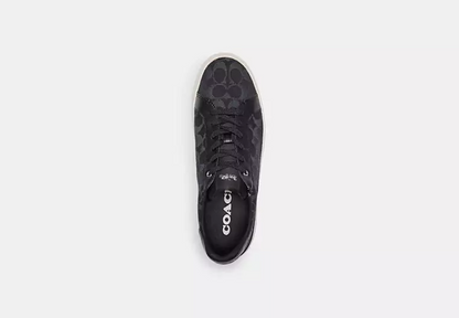Men's Coach Clip Low-Top Skateboard Black Denim Sneakers