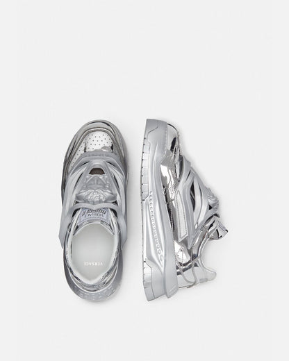 Men's Versace Odissea Trainers Silver Sneakers