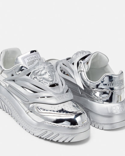 Men's Versace Odissea Trainers Silver Sneakers