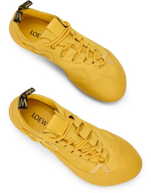 Men's Grip Sneaker In Calfskin Suede Yellow Sunshine Sneakers