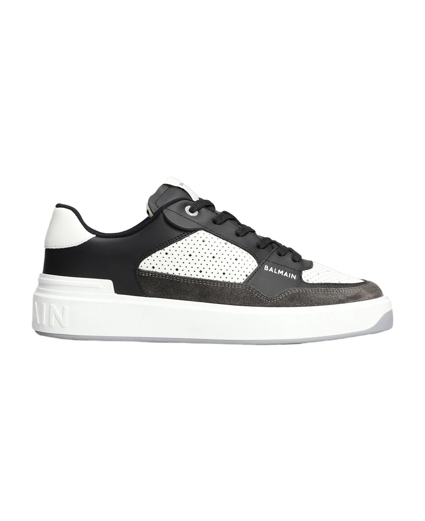 Men's Balmain B Court Sneakers In Black Leather Sneaker