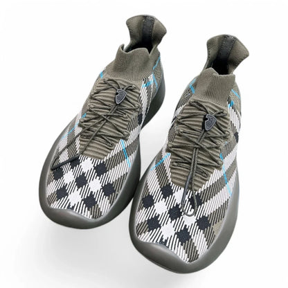 Men’s Burberry burbery Neptune Check Knit Khaki And Blue Sneaker