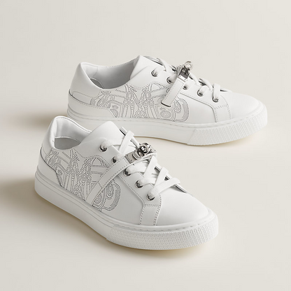 Men's Hermes Day White Sneakers
