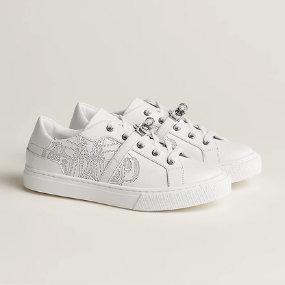 Men's Hermes Day White Sneakers