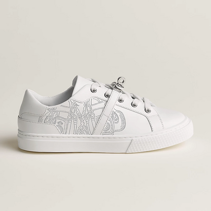 Men's Hermes Day White Sneakers