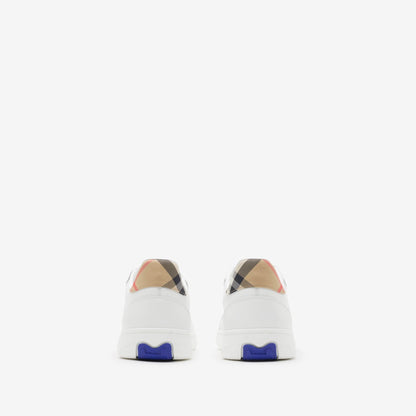 Men’s Burberry Leather Check Terrace White Sneakers