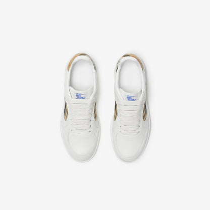 Men’s Burberry Leather Check Terrace White Sneakers