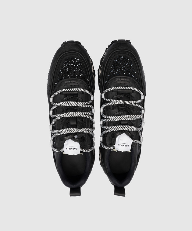 Men's Balmain Black Beaded Racer Combo Sneakers