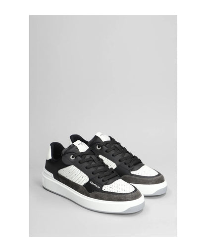 Men's Balmain B Court Sneakers In Black Leather Sneaker