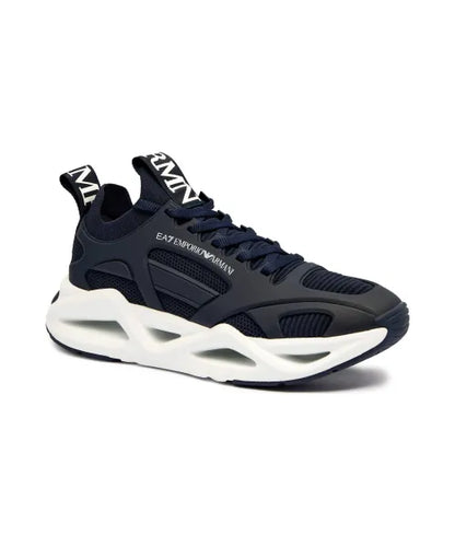 Men's Ea7 Emporio Armani Sneakers With Mesh Panels Black Sneakers