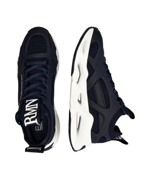 Men's Ea7 Emporio Armani Sneakers With Mesh Panels Black Sneakers