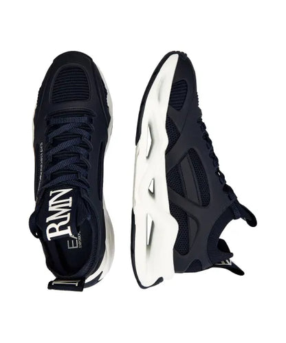 Men's Ea7 Emporio Armani Sneakers With Mesh Panels Black Sneakers
