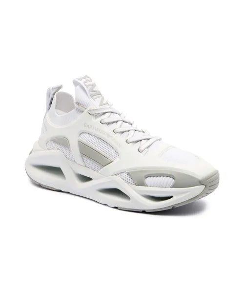 Men's Ea7 Emporio Armani Sneakers With Mesh Panels White Sneakers