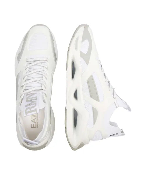 Men's Ea7 Emporio Armani Sneakers With Mesh Panels White Sneakers