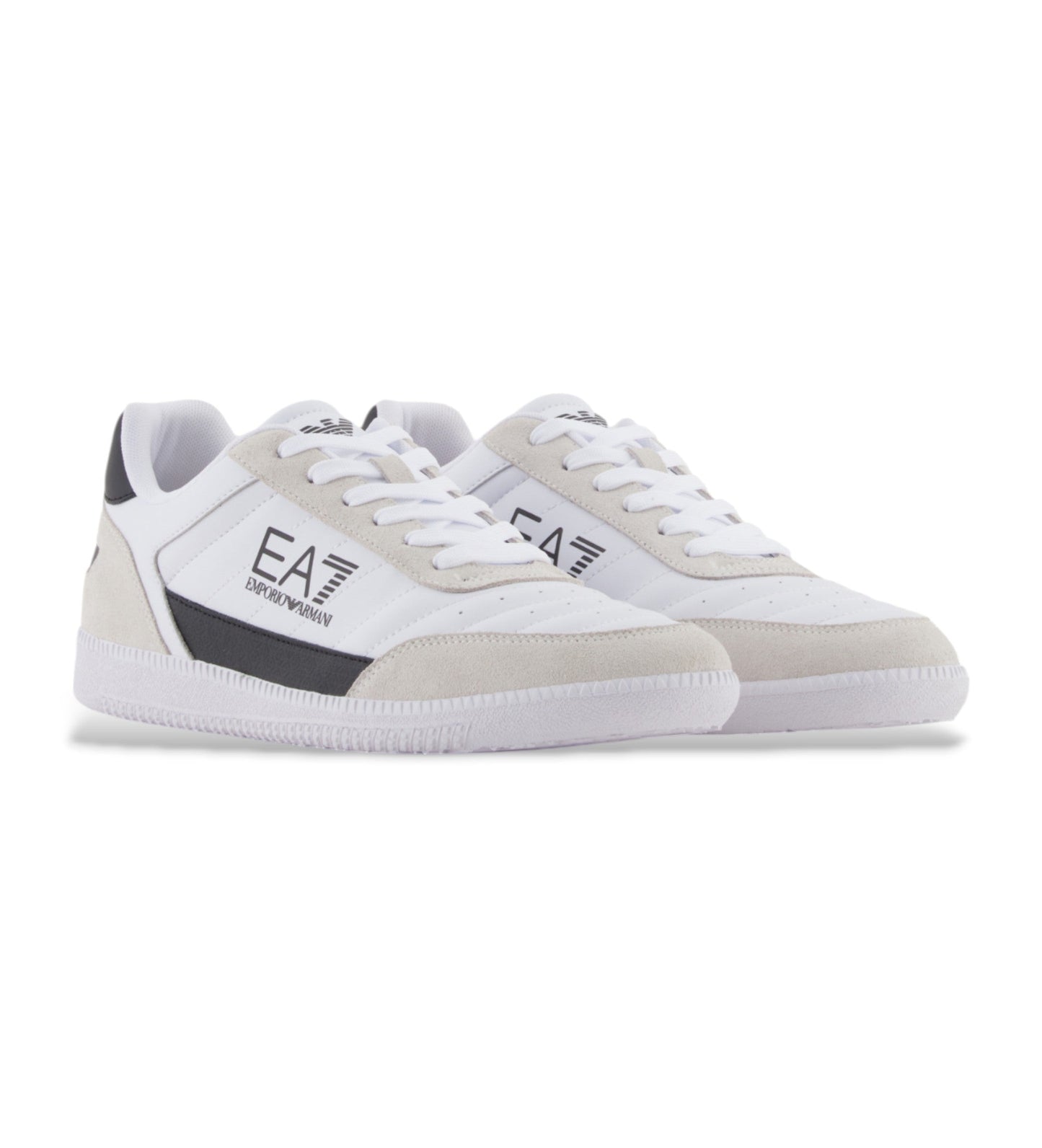 Men's Ea7 Heritage Leather White Sneakers