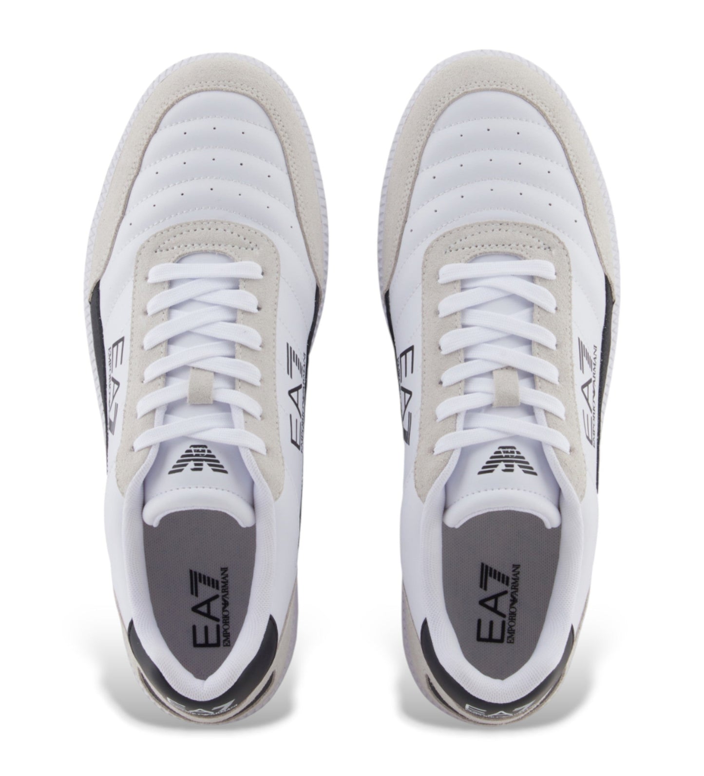 Men's Ea7 Heritage Leather White Sneakers