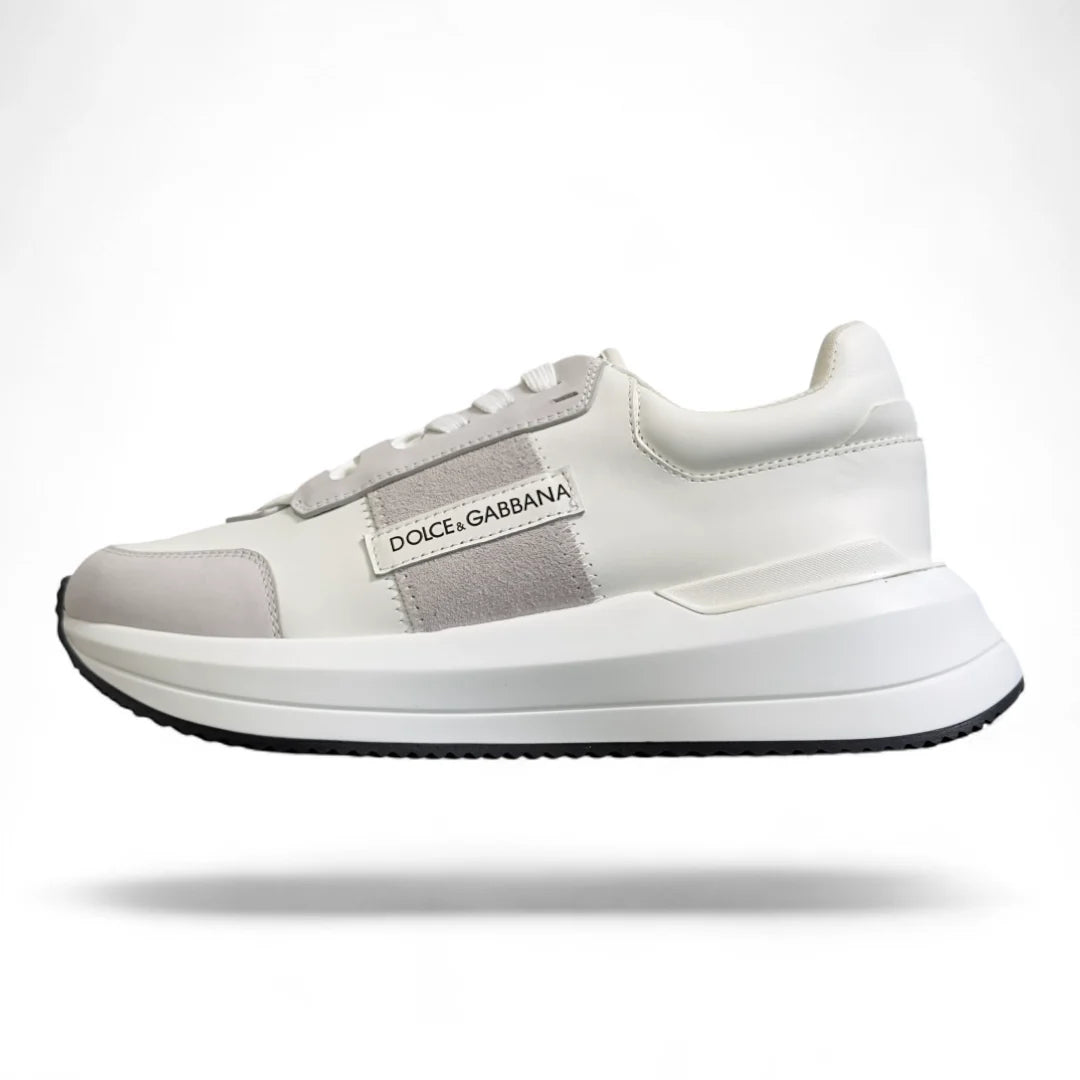 Men's Dolce & Gabbana Low-Top Platform White Sneakers