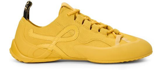 Men's Grip Sneaker In Calfskin Suede Yellow Sunshine Sneakers