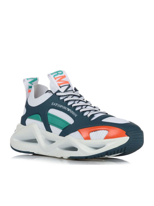 Men's Ea7 Emporio Armani Sneakers With Mesh Panels Multi-Colored Sneakers