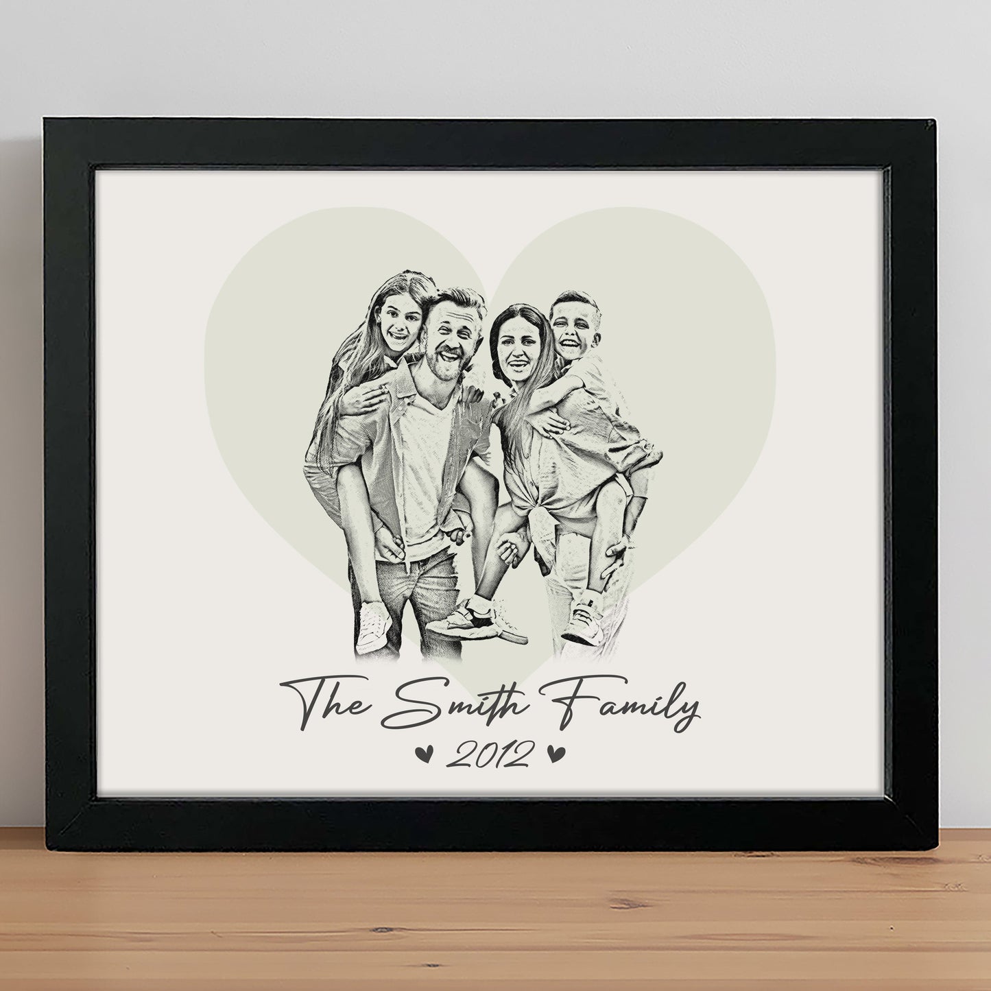 Custom Family & Couple Line Art Portrait From Photo Picture Frame Gift for Loved Ones