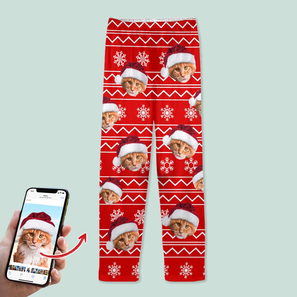Custom Photo Christmas Cat Pajamas