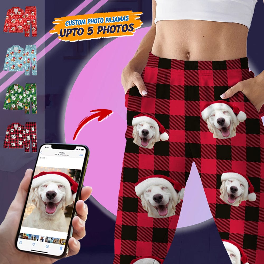 Custom Photo Christmas Dog Pajamas