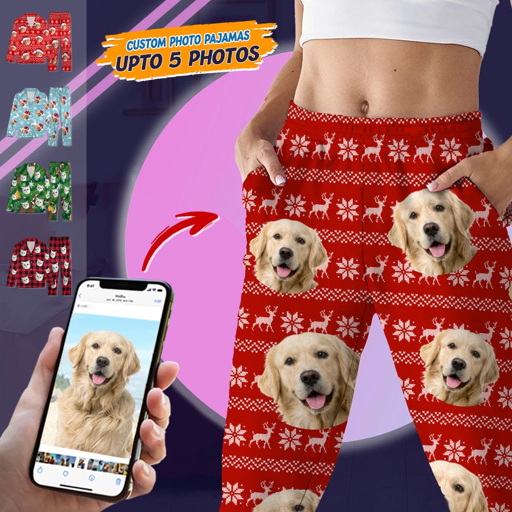 Custom Photo Christmas Dog Pajamas