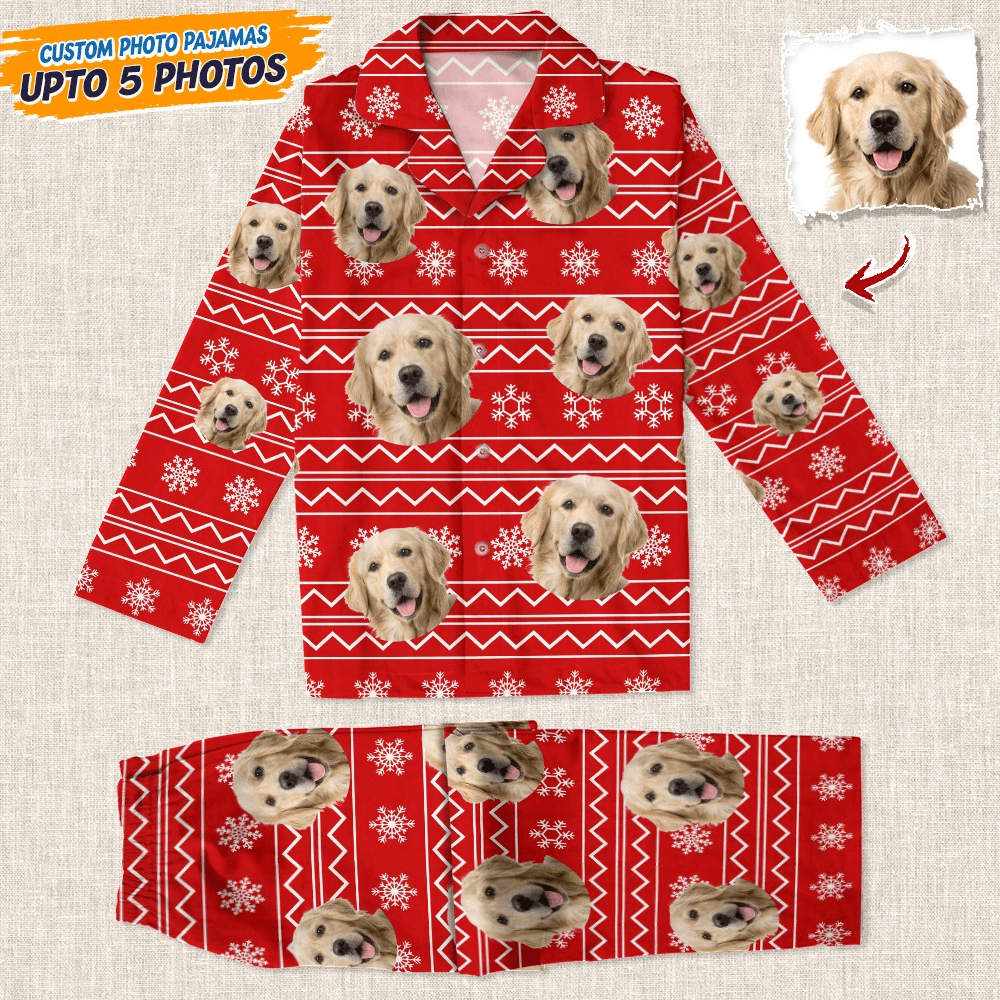Custom Photo Christmas Dog Pajamas