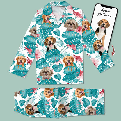Custom Photo Dog and Cat Pajamas Christmas