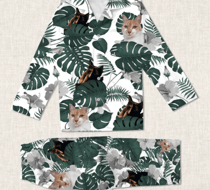 Custom Photo Dog and Cat Pajamas Christmas