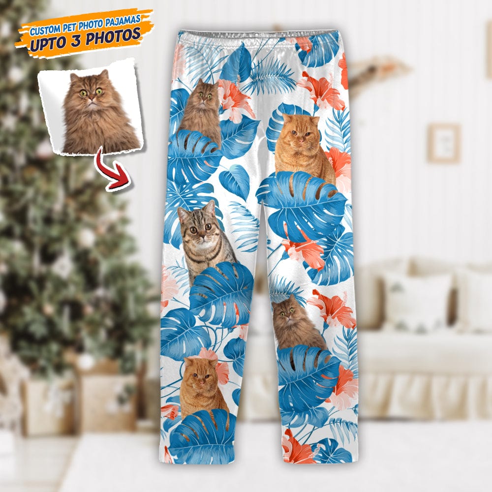 Custom Photo Dog and Cat Pajamas Christmas