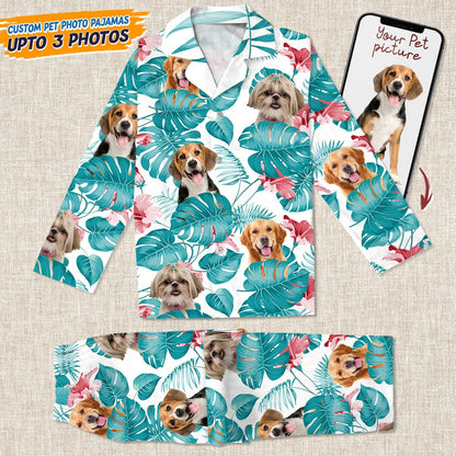 Custom Photo Dog and Cat Pajamas Christmas