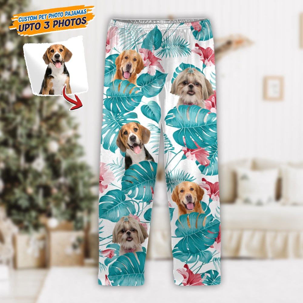 Custom Photo Dog and Cat Pajamas Christmas