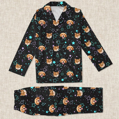 Custom Photo Dog Cat And Face Pajamas
