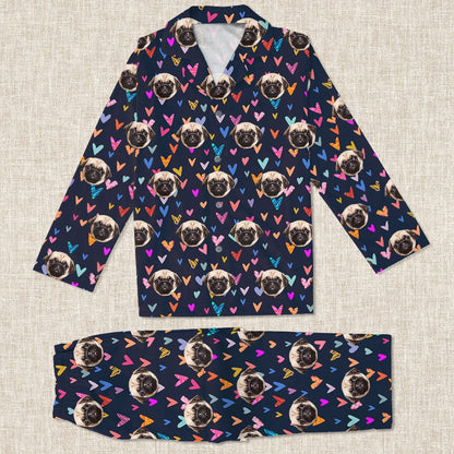 Custom Photo Dog Cat And Face Pajamas