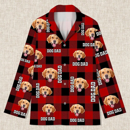 Custom Photo Dog Cat Mom Dad Flannel Pajamas