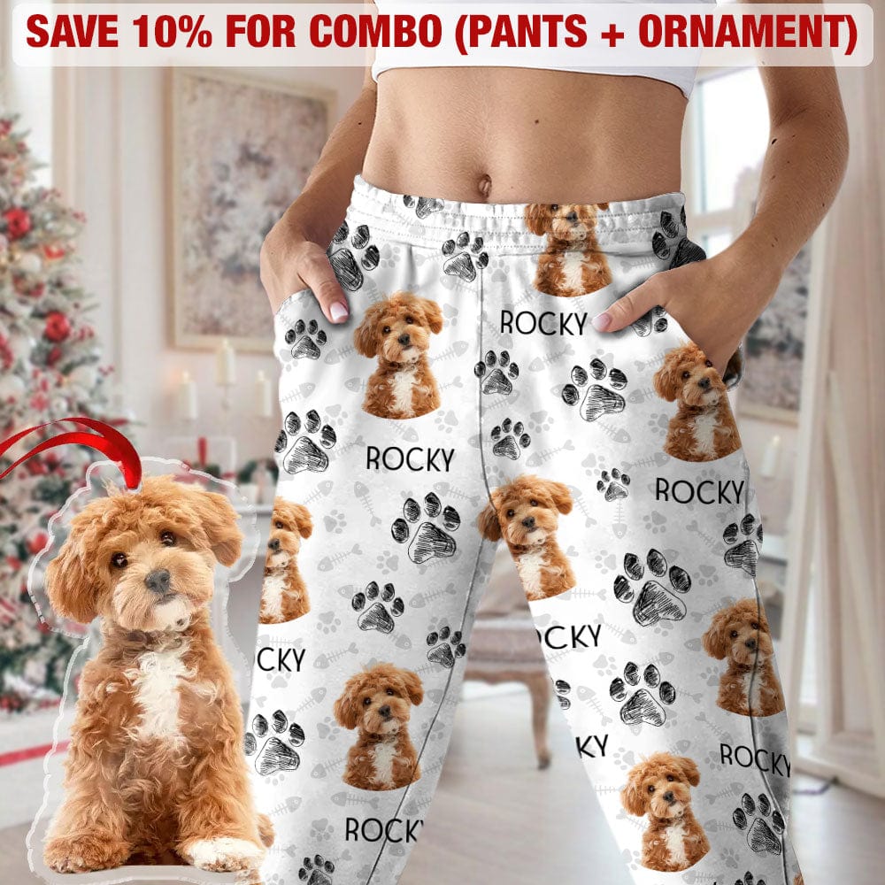 Custom Photo Dog Cat Paw For Dog Cat Lover Pajamas Christmas