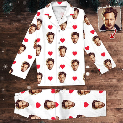Custom Photo Face And Heart Icon Pajamas