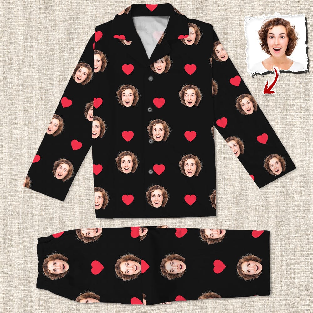 Custom Photo Face And Heart Icon Pajamas
