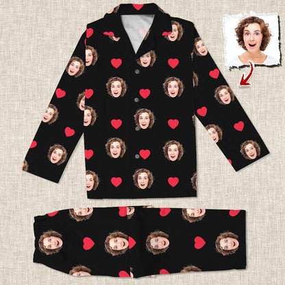 Custom Photo Face And Heart Icon Pajamas