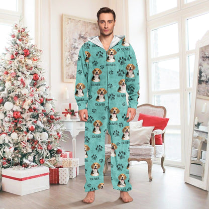 Custom Photo With Dog Cat Paw Onesie Pajamas For Dog Lovers