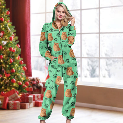 Custom Photo With Dog Cat Paw Onesie Pajamas For Dog Lovers