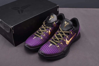 Men's Kobe 7 Black Purple Gold Shoes