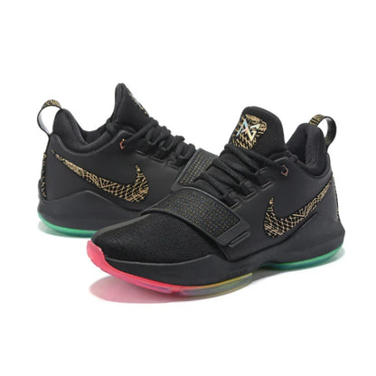Men's Nike PG1 Black Gold Coloured Shoes
