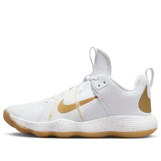 Men's Nike React Hyperset White Metallic Gold Shoes