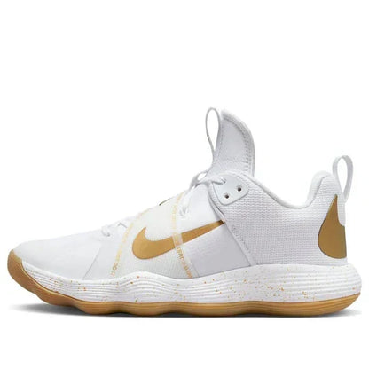 Men's Nike React Hyperset White Metallic Gold Shoes