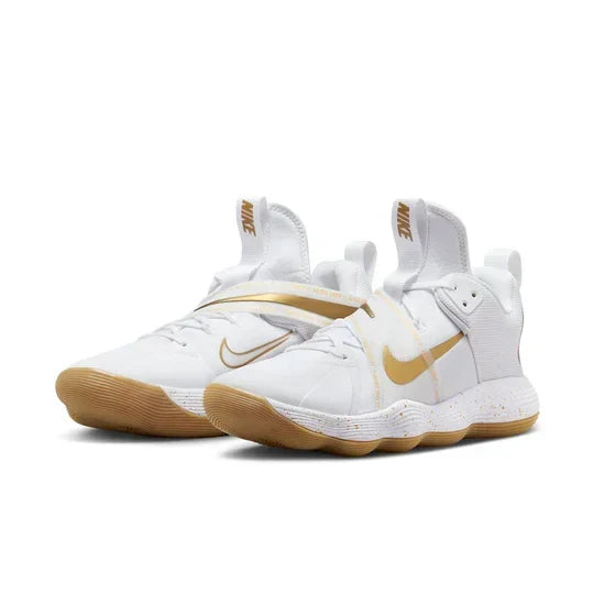 Men's Nike React Hyperset White Metallic Gold Shoes