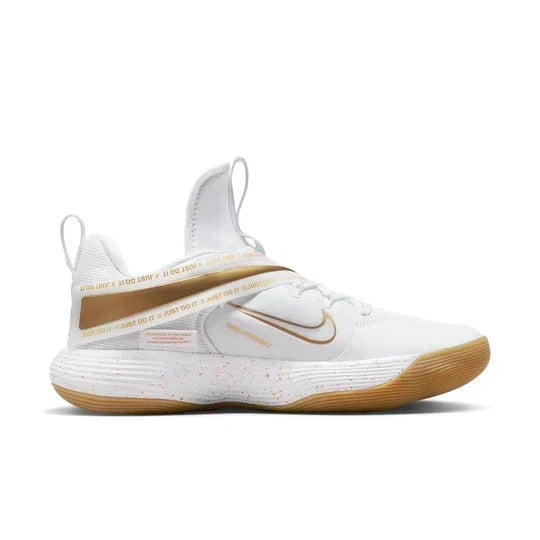 Men's Nike React Hyperset White Metallic Gold Shoes